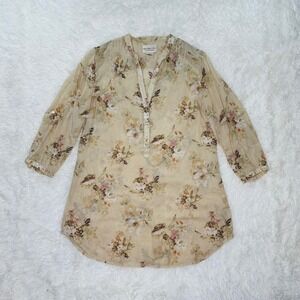 Denim‎ Supply Ralph Lauren Beige Floral Tunic Blouse Women's Size Small
